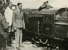 His Majesty Inspecting The Miniature Railway at New Romney, Kent, 1926 1937. Creator: Unknown
