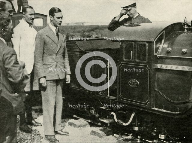 'His Majesty Inspecting The Miniature Railway at New Romney, Kent, 1926', 1937. Creator: Unknown.