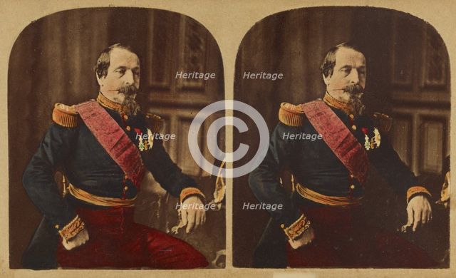 His Majesty, Napoleon III. (Charles Louis.) Emperor of the French...stereograph about 1860-1865. Creator: Mayer & Pierson.