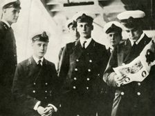 His Majesty (Seated) Among His Fellow Cadets c1910s, (1937). Creator: Unknown