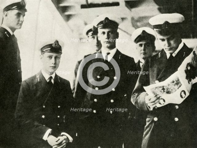 'His Majesty (Seated) Among His Fellow Cadets', c1910s, (1937). Creator: Unknown.
