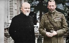His Majesty with President Poincare at The British General Headquarters in France c1916, (1935). Creator: Unknown