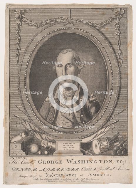 His Excellency George Washington, Esq-r., March 26, 1782. Creator: John Norman.