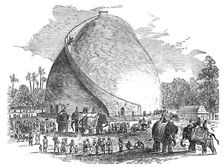 His Excellency Jung Bahadoor riding up a Granary at Patna, 1850. Creator: Unknown