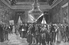 'His Excellency the President of the Ministerial Council announcing the birth of... 1886. 1890. Creator: Unknown