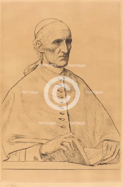 His Eminence Cardinal Manning, 1st plate. Creator: Alphonse Legros.