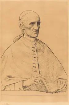 His Eminence Cardinal Manning, 1st plate. Creator: Alphonse Legros
