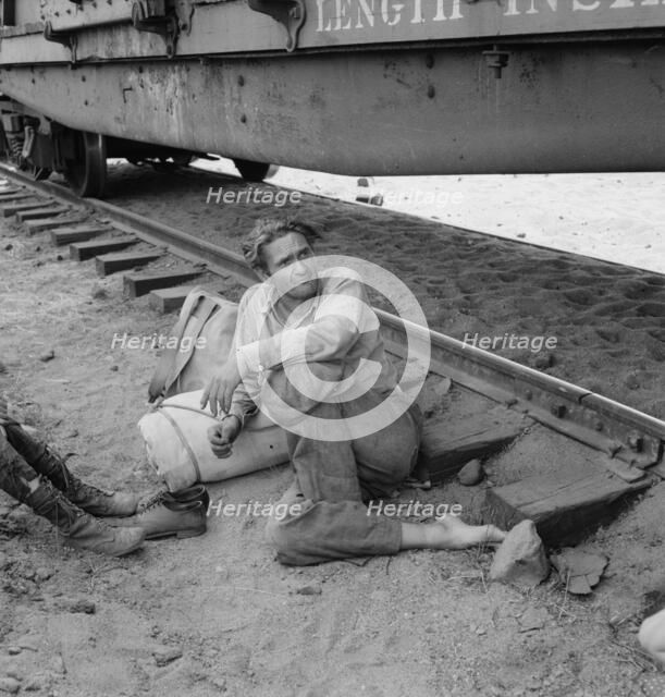 His family traveled with him on the freights, Washington, Toppenish, Yakima Valley, 1939. Creator: Dorothea Lange.