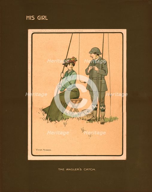 His Girl, The Angler's Catch.  Creator: Victor Venner.
