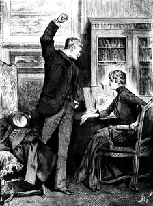 His hand remained raised - he was speechless...he was helpless with blind rage and madness, 1890. Creator: R. Taylor