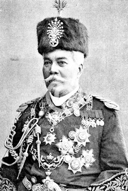 His Highness the late Sultan of Johore, G.C.M.G., K.C.S.I., 1895. Creator: Herr Nache.