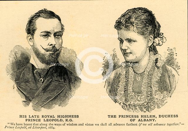 'His Late Royal Highness Prince Leopold...and The Princess Helen...', 1880s, (c1897). Creator: Unknown.