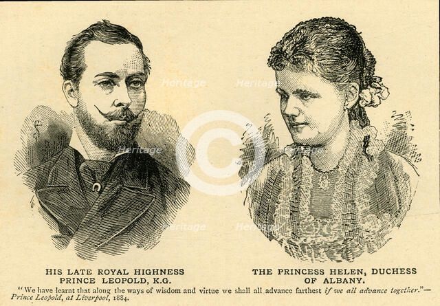 'His Late Royal Highness Prince Leopold...and The Princess Helen...', 1880s, (c1897). Creator: Unknown.