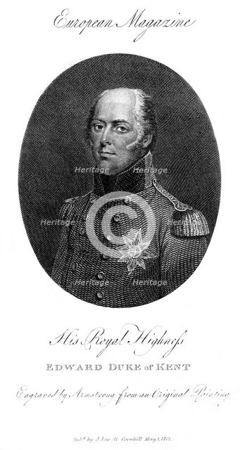 'His Royal Highness Edward, Duke of Kent', 1801. Artist: Armstrong