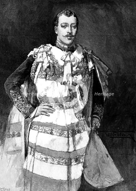 His Royal Highness the Duke of Clarence and Avondale [at] the House of Lords, 1890. Creator: R. Taylor.