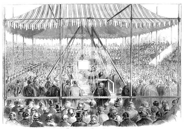 His Royal Highness the Prince of Wales laying the first stone of the Lambeth School of Art, 1860. Creator: Unknown.
