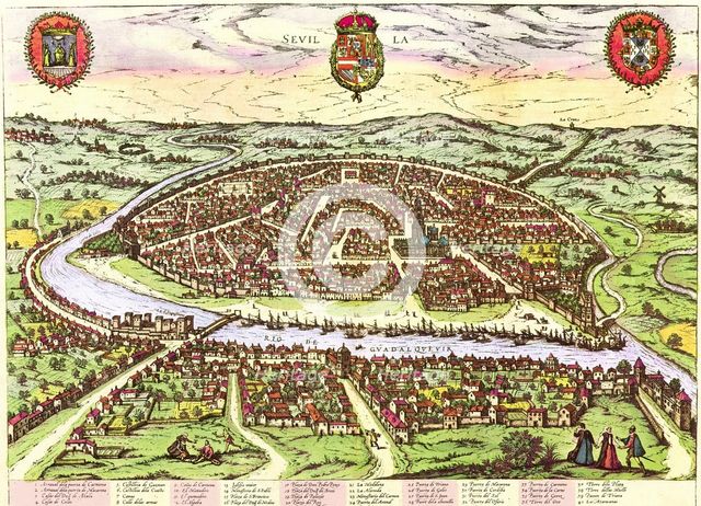 Hispalis (Seville) From Civitates Orbis Terrarum.
