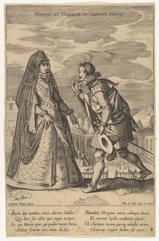 Hispani et Hispanae in Vestitu Cultus, from Fashions of Different Nations.n.d. Creator: Pieter de Jode I