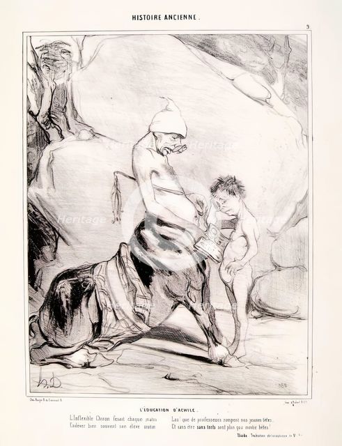 Histoire Ancienne. L' éducation d'Achile, c1843.  Creator: Honore Daumier.