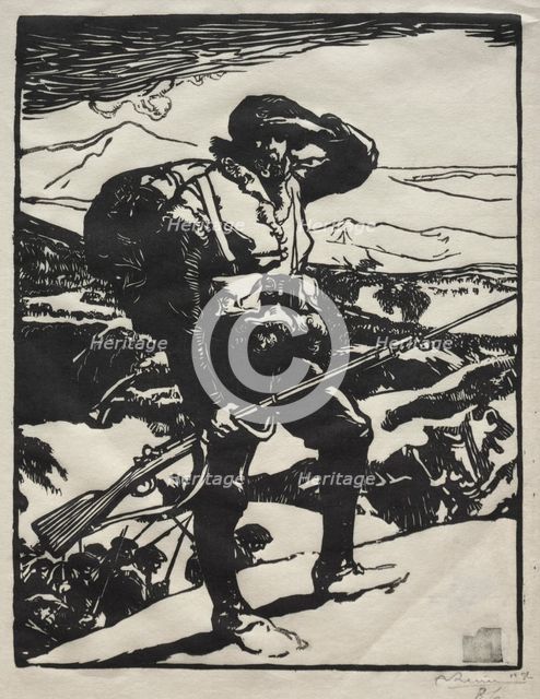 Histoire de la Guerre: Chaseur Alpin. Creator: Auguste Louis Lepère (French, 1849-1918).