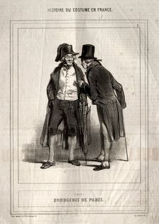 Histoire du Costume en France: Bourgeois de Paris, 1843. Creator: Paul Gavarni (French, 1804-1866)