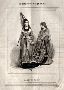 Histoire du Costume en France: Dames de Paris, 1843. Creator: Paul Gavarni (French, 1804-1866)