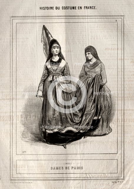 Histoire du Costume en France: Dames de Paris, 1843. Creator: Paul Gavarni (French, 1804-1866).