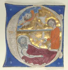 Historiated Initial Excised from a Bible, 1200s. Creator: Unknown