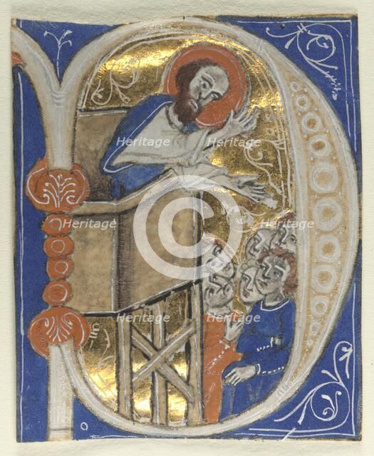 Historiated Initial Excised from a Bible: St. Paul Preaching, 1200s. Creator: Unknown.