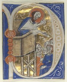 Historiated Initial Excised from a Bible: St. Paul Preaching, 1200s. Creator: Unknown