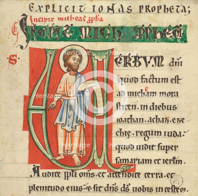 Historiated Initial from a Bible, about 1131-1165. Creator: Unknown.