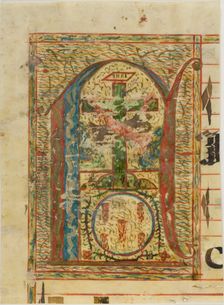 Historiated Initial "N" with Crucifix from a Manuscript, n.d. Creator: Unknown