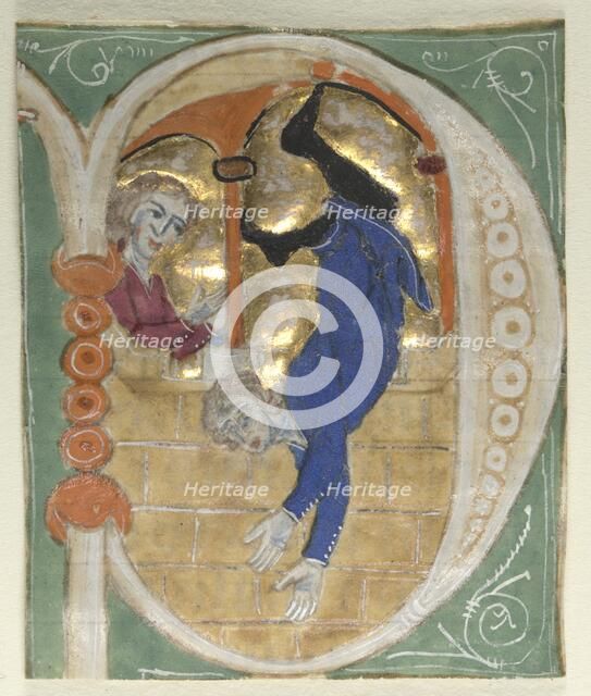 Historiated Initial (P?) Excised from a Bible, 1200s. Creator: Unknown.