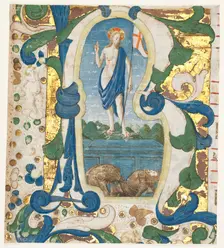 Historiated Initial (R) Excised from an Antiphonary: The Resurrection, c. 1470-1475. Creator: Francesco d'Antonio del Cherico (Italian, 1433-1484)