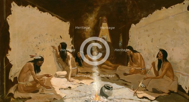 Historians of the Tribe, 1890/99. Creator: Frederic Remington.