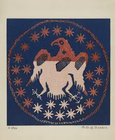 Historic Coverlet, c. 1936. Creator: Ruth M. Barnes