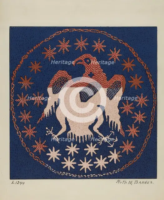 Historic Coverlet, c. 1936. Creator: Ruth M. Barnes.