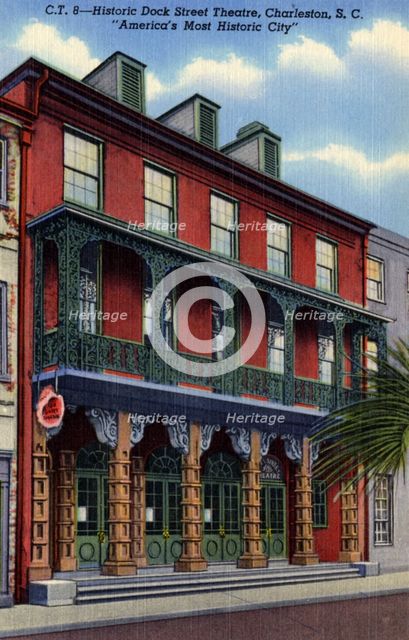 Historic Dock Street Theatre, Charleston, South Carolina, USA, 1940. Artist: Unknown