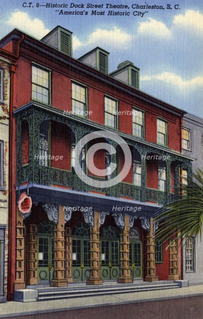 Historic Dock Street Theatre, Charleston, South Carolina, USA, 1940. Artist: Unknown