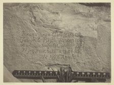 Historic Spanish Record of the Conquest, South Side of Inscription Rock, N.M., 1873. Creator: Tim O'Sullivan