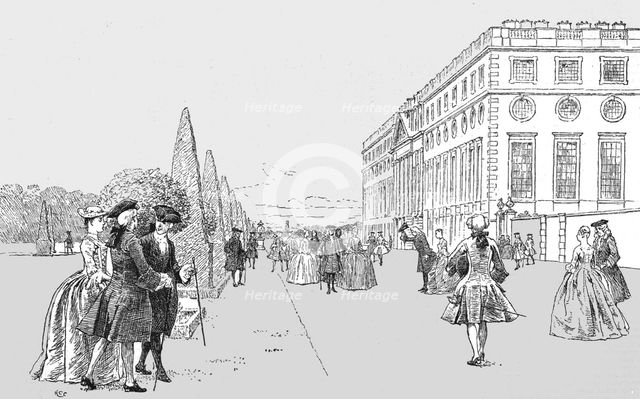 ''Historical Aspects of Hampton Court - East Front in the time of George II', 1890. Creator: C Green.