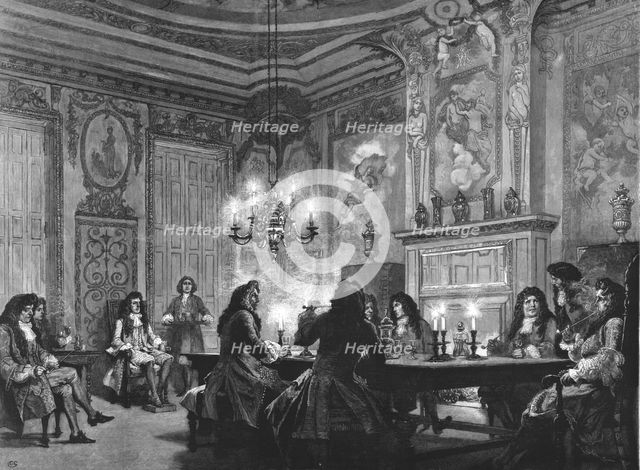 'Historical Aspects of Hampton Court - William III and his Dutch Courtiers', 1890. Creator: Unknown.