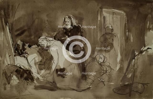 Historical Composition - Study for The Dying Contrabandista, c1850s. Creator: John Phillip.