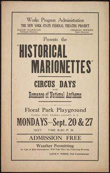 Historical Marionettes, New York, 1937. Creator: Unknown