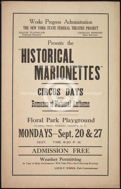 Historical Marionettes, New York, 1937. Creator: Unknown.