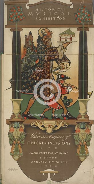 Historical musical exhibition. Under the auspices of Chickering & sons, c1901. Creator: William H Bradley.