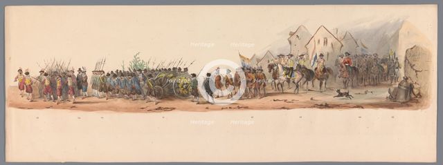 Historical parade at the second centenary of the Utrecht University, 1836 (plate 10), 1837. Creator: Victor Adam.