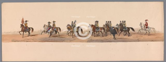 Historical parade at the second centenary of the Utrecht University, 1836 (plate 2), 1837. Creator: Victor Adam.