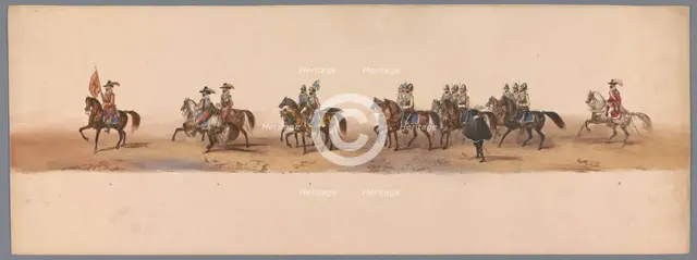Historical parade at the second centenary of the Utrecht University, 1836 (plate 2), 1837. Creator: Victor Adam.