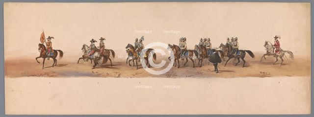 Historical parade at the second centenary of the Utrecht University, 1836 (plate 2), 1837. Creator: Victor Adam.